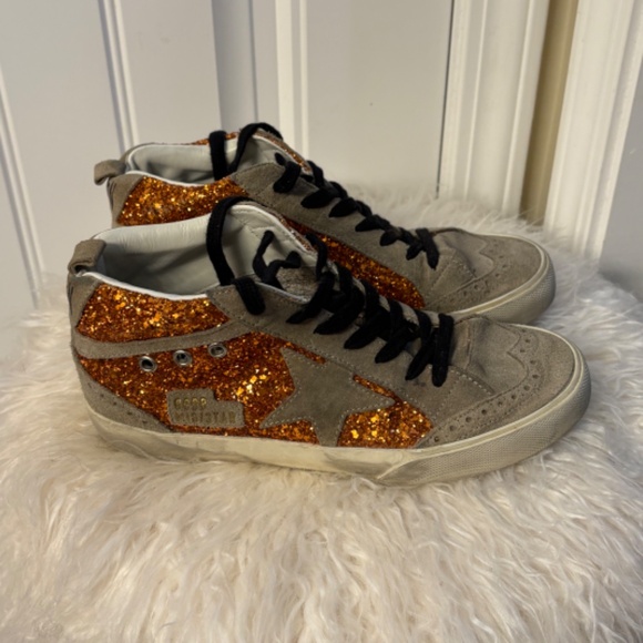 Golden Goose Orange Glitter Midstars - Picture 10 of 12
